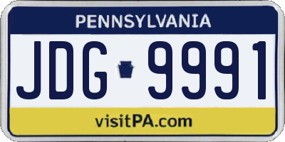 PA license plate JDG9991