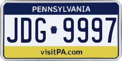 PA license plate JDG9997