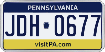 PA license plate JDH0677
