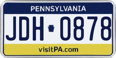 PA license plate JDH0878
