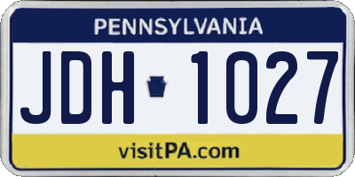 PA license plate JDH1027
