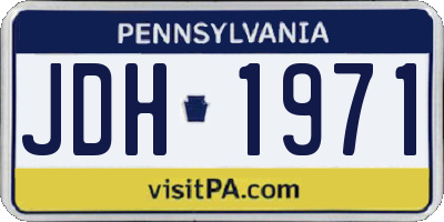 PA license plate JDH1971