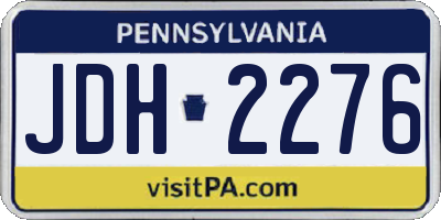 PA license plate JDH2276