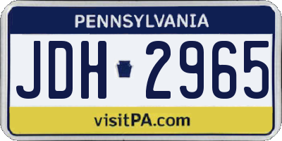 PA license plate JDH2965