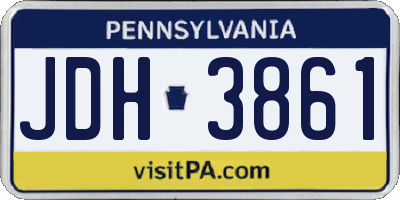 PA license plate JDH3861