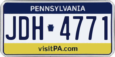 PA license plate JDH4771