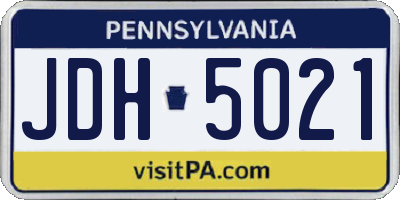 PA license plate JDH5021