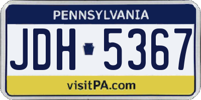 PA license plate JDH5367