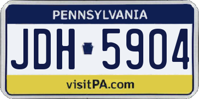 PA license plate JDH5904