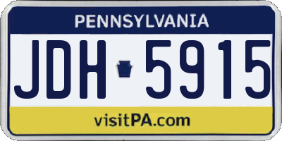 PA license plate JDH5915
