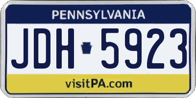 PA license plate JDH5923