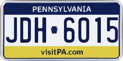 PA license plate JDH6015