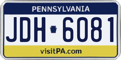 PA license plate JDH6081