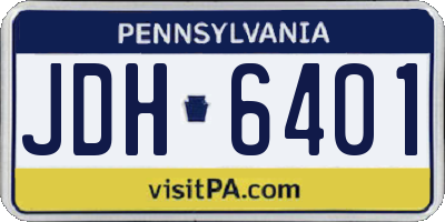 PA license plate JDH6401