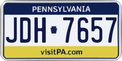 PA license plate JDH7657