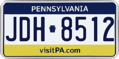 PA license plate JDH8512