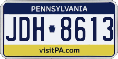 PA license plate JDH8613