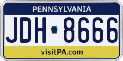 PA license plate JDH8666