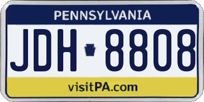PA license plate JDH8808