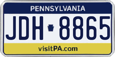 PA license plate JDH8865
