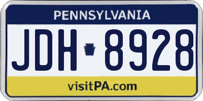 PA license plate JDH8928