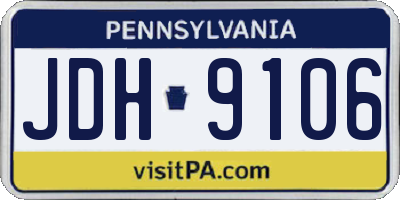 PA license plate JDH9106