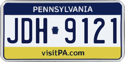 PA license plate JDH9121
