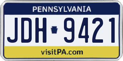 PA license plate JDH9421