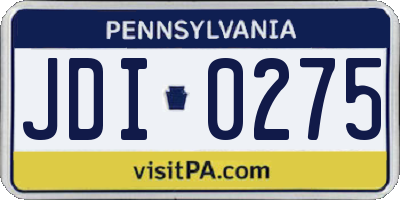 PA license plate JDI0275