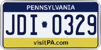 PA license plate JDI0329