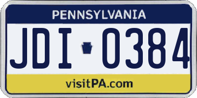 PA license plate JDI0384