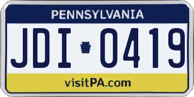 PA license plate JDI0419