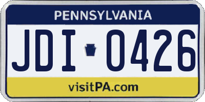 PA license plate JDI0426