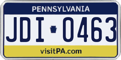 PA license plate JDI0463