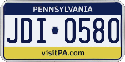 PA license plate JDI0580