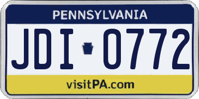 PA license plate JDI0772