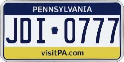 PA license plate JDI0777
