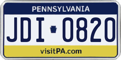 PA license plate JDI0820
