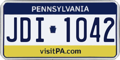 PA license plate JDI1042