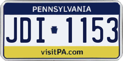 PA license plate JDI1153