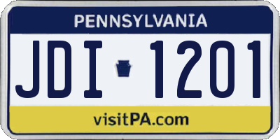 PA license plate JDI1201