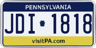 PA license plate JDI1818