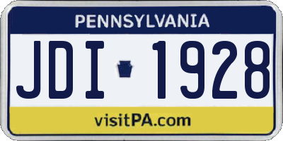 PA license plate JDI1928