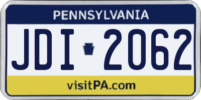 PA license plate JDI2062