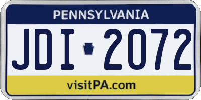 PA license plate JDI2072