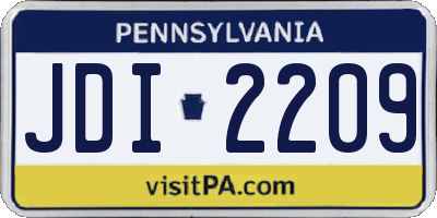 PA license plate JDI2209