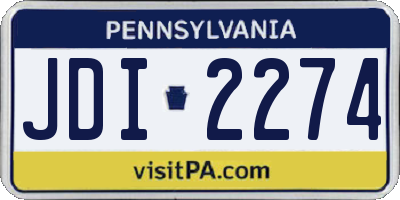 PA license plate JDI2274