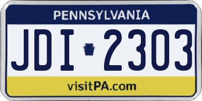 PA license plate JDI2303