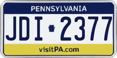 PA license plate JDI2377