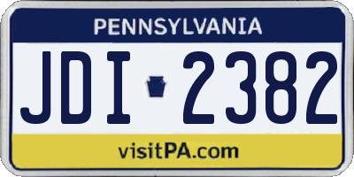 PA license plate JDI2382